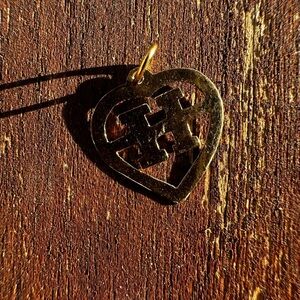 18k Yellow Gold Heart Shape “H” charm